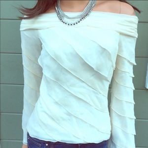 Tadashi Collection Ruffle Tiered Blouse Size 12